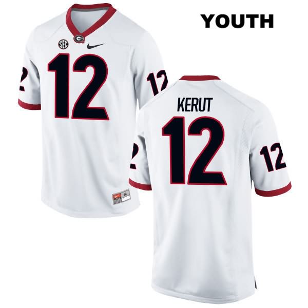 Georgia Bulldogs Youth Christian Kerut #12 NCAA Authentic White Nike Stitched College Football Jersey GMP7156FQ